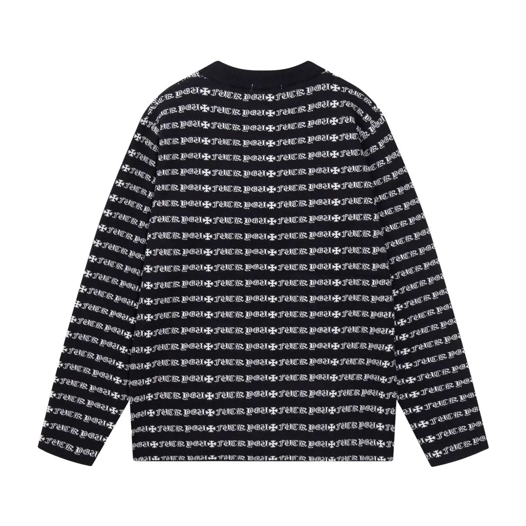 P300 Chrome Hearts Chrome Hearts all over printed wool sweater Color: Black Yellow Size: S M L XL XXL